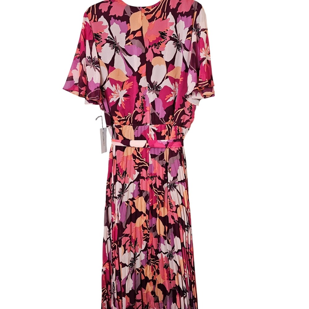 Liz Claiborne Wild Cherry Floral Pleated Wrap Midi‎ Dress XXLNWT New Plus Size - Picture 5 of 9